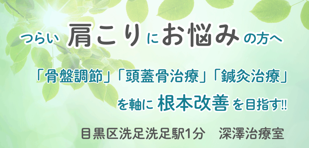 洗足駅でつらい肩こりにお悩みの方へ|根本改善を目指す「深澤治療室」